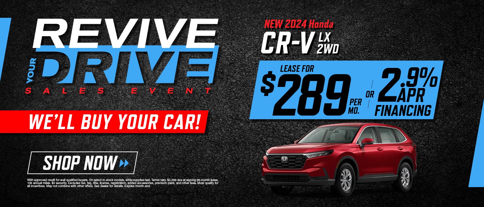 2024 Honda CR-V LX 2WD Lease for $289/mo