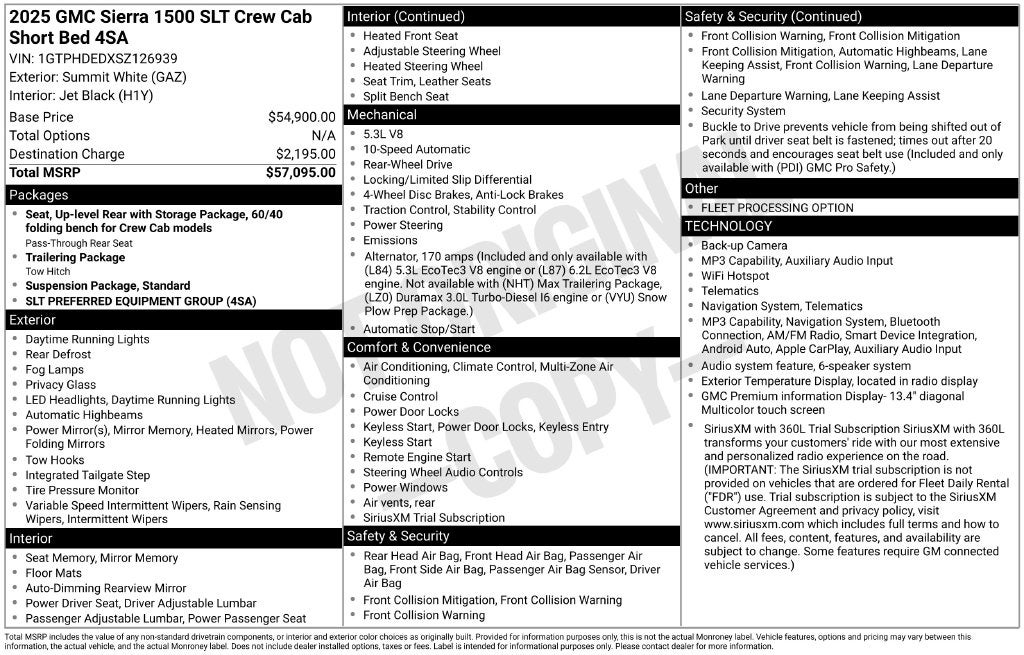 2025 GMC Sierra 1500 SLT
