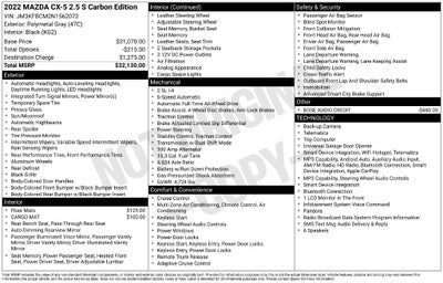 2022 Mazda Mazda CX-5 2.5 S Carbon Edition