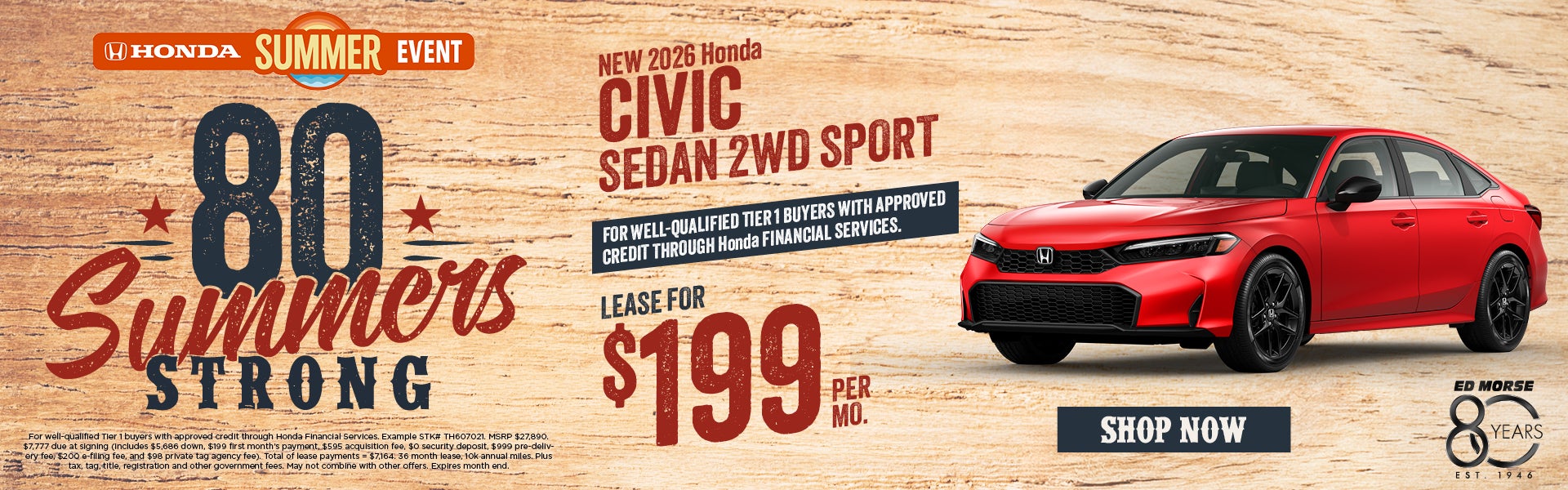 New 2026 Honda Civic Sedan 2WD Sport