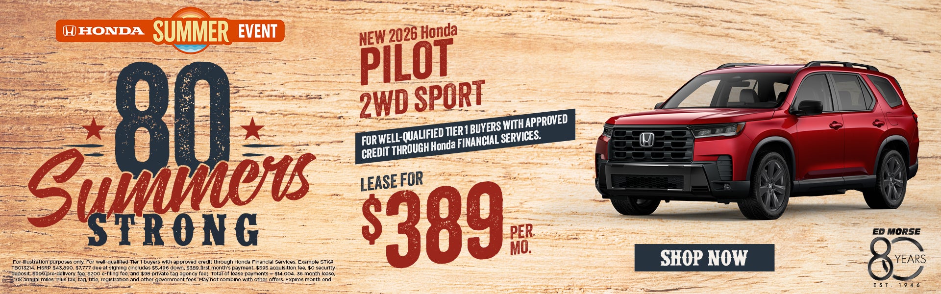 New 2026 Honda Pilot 2WD Sport