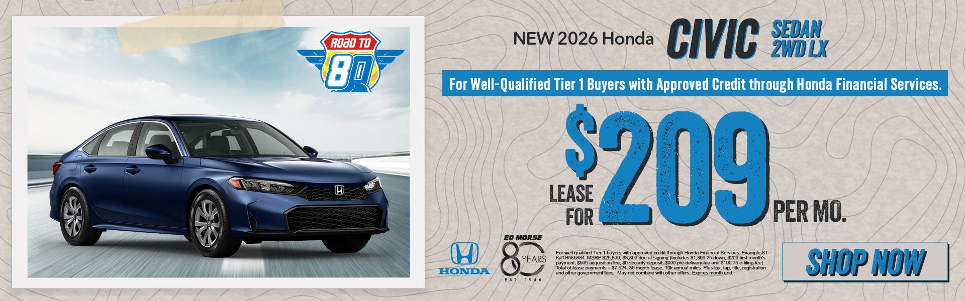 New 2026 Honda Civic Sedan 2WD LX