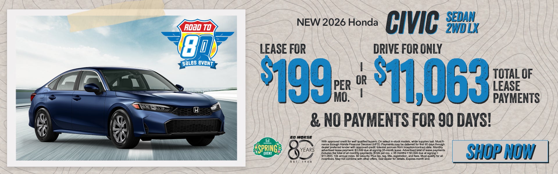 New 2026 Honda Civic Sedan 2WD LX