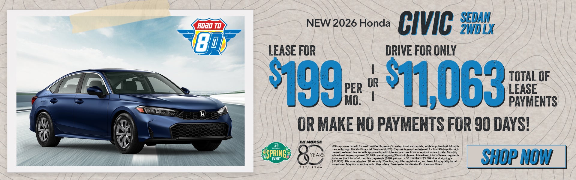 New 2026 Honda Civic Sedan 2WD LX