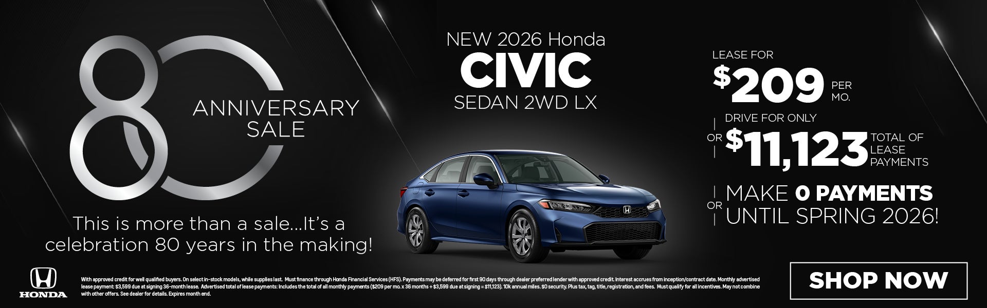 New 2026 Honda Civic Sedan 2WD LX