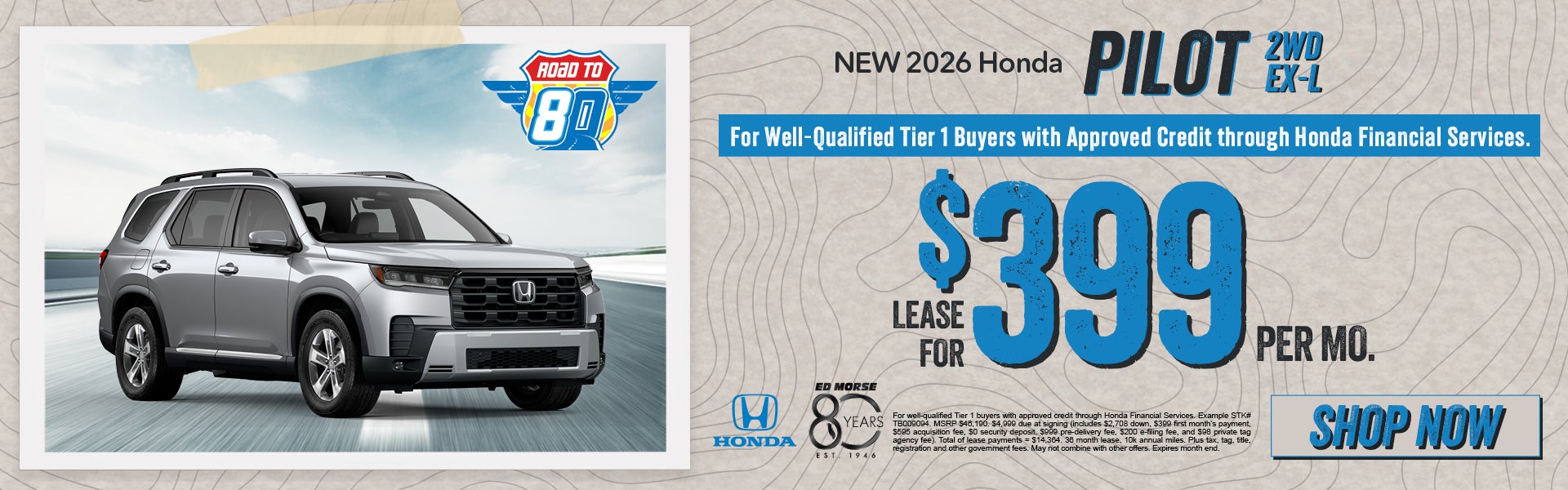 New 2026 Honda Pilot 2WD EX-L