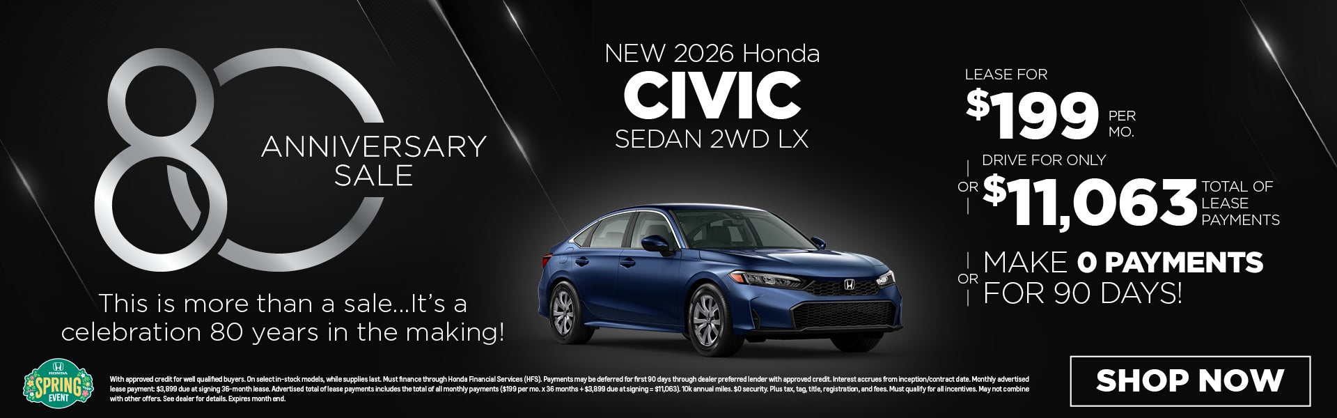 New 2026 Honda Civic Sedan 2WD LX