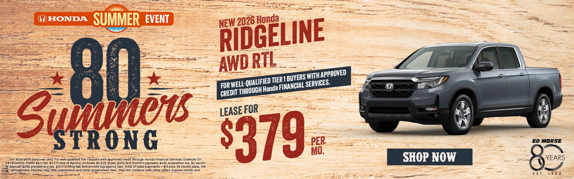 New 2026 Honda Ridgeline AWD RTL